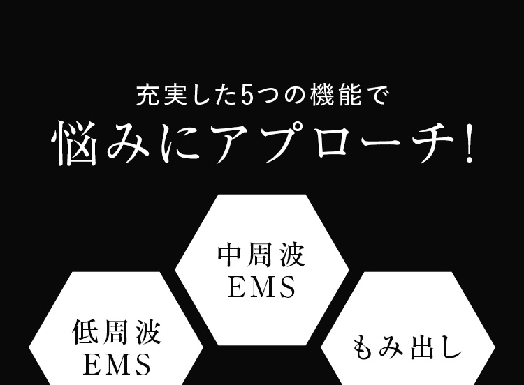 充実した5つの機能で悩みにアプローチ！